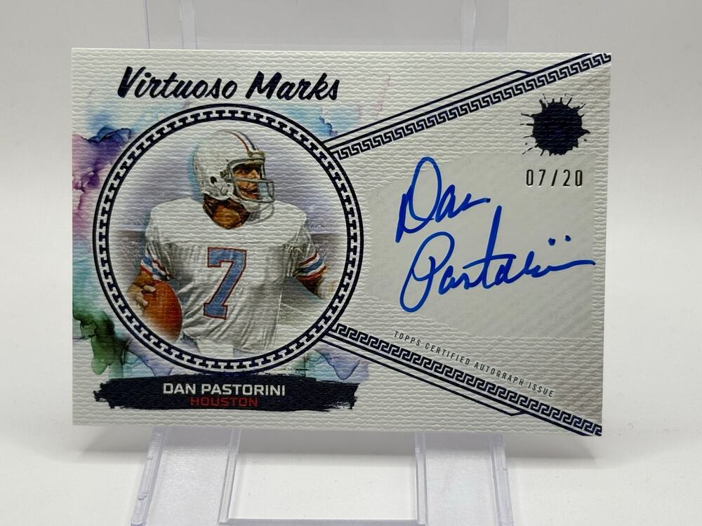 2023 Topps Motif Dan Pastorini Virtuoso Marks Blue Auto 7/20 SP Oilers # Match